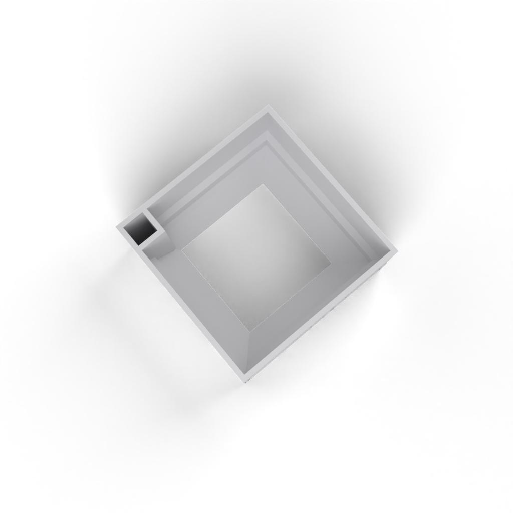 square planter rock pattern view 4